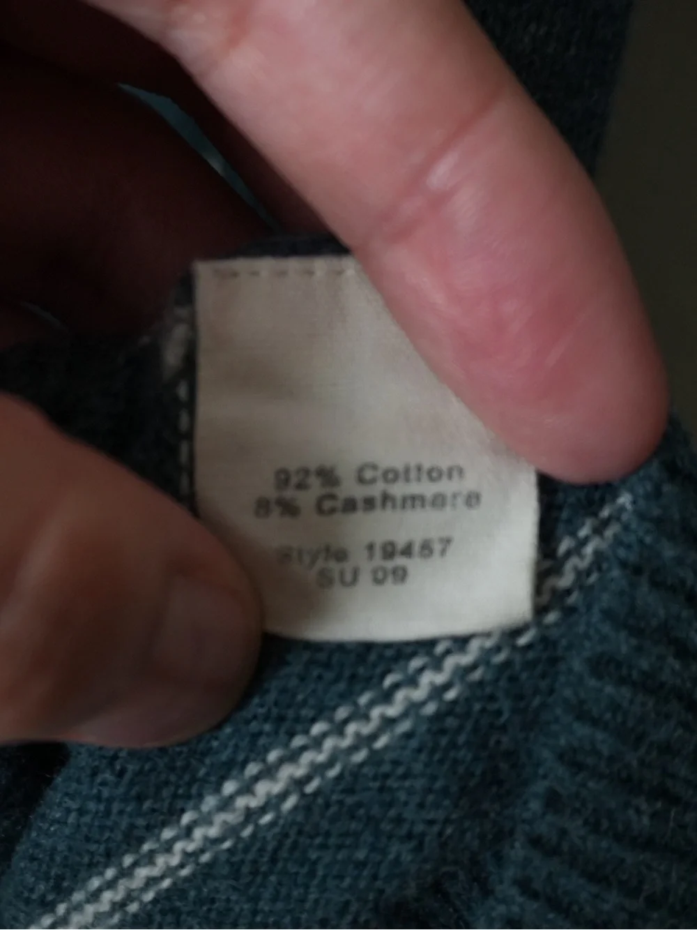 J. Crew Cashmere Cotton Blend Blue White Stripe Sweater Pullover